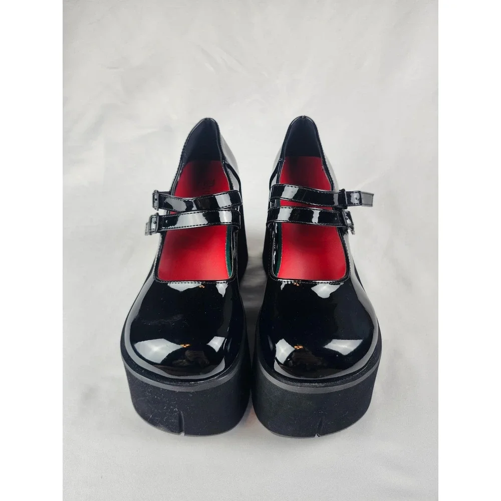 Demonia Size 9 Womens Kera-08 Black Patent Platform Mary Jane Goth Punk Shoes